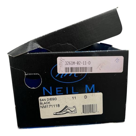 Neil M Mens Lace Up Shoes San Diego 11D Black Leather Comfort Quality NIB